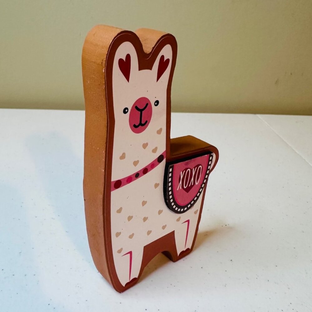 XOXO Llama Valentines Day heart decoration Valentine Love Tiered Tray decoration